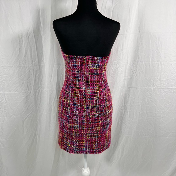 Blue Blush Manhattan Magic Tweed Strapless Dress Size Large NWT - Picture 4 of 13